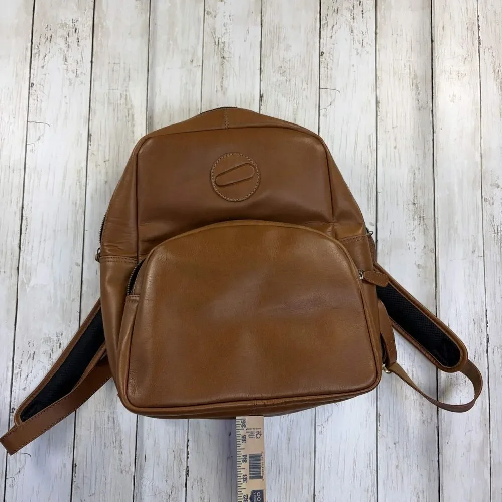 World Wide Technology Raceway Backpack Brown Leather Mini Daypack Padded Unisex